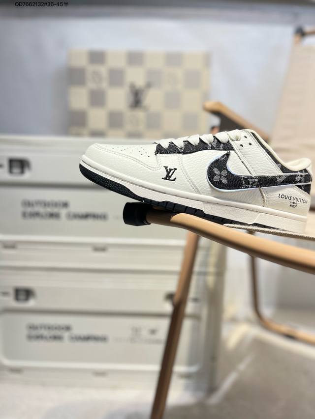 Nike Sb Dunk Low“Lv联名” 周年高端定制 低帮休闲板鞋 定制鞋盒 超高清洁度 皮料切割干净无任何毛边 细节完美Xb3802 Qd7662132
