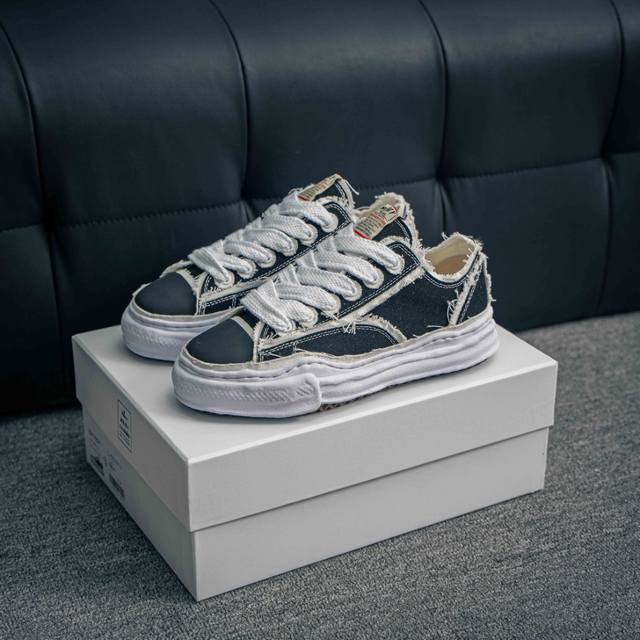 核心私 Maison Mihara Yasuhiro X Mmy Amiri Skel-Top Low 圆头系带 低帮 帆布鞋 张艺兴 王一博 王嘉尔 同款鞋