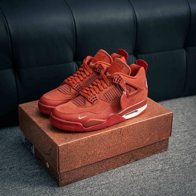 核心私 Air Jordan Aj4 Retro 砖红 原楦原纸板同源开发 完美呈现乔4的版型 内侧正确双色网格 还原细节 正确气垫颜色 正确网格工艺 正确拉帮