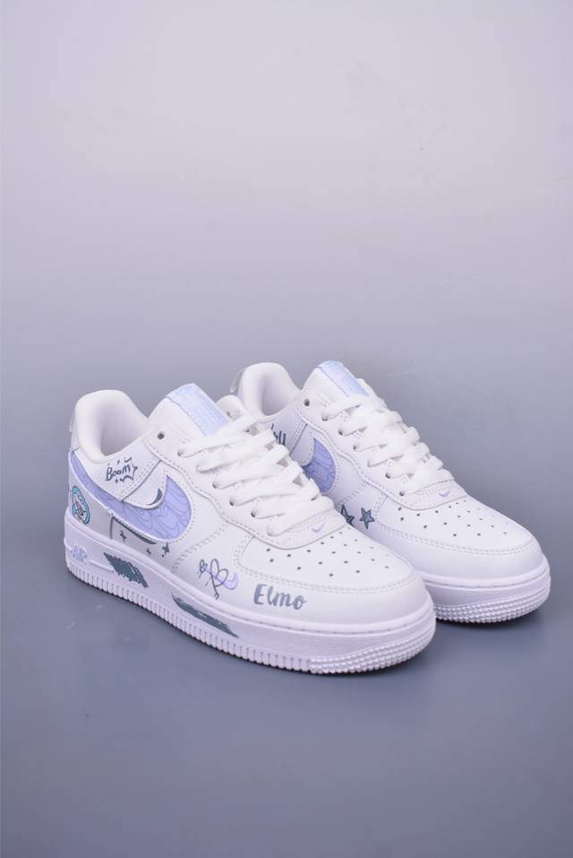Nike Air Force 1 Low 芝麻街 原楦头原纸板 打造纯正空军版型 专注外贸渠道 全掌内置蜂窝气垫 原盒配件 原厂中底钢印、拉帮完美 官方货号：F
