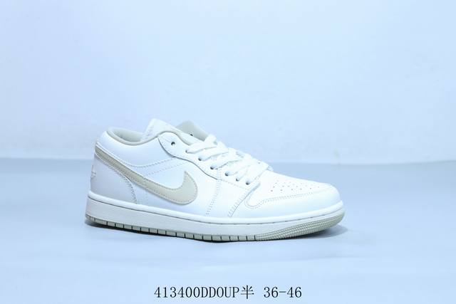 乔丹Air Jordan 1 Low Aj1 乔1低帮复古文化休闲运动篮球鞋米白 货号 Ib8855-121 413400Ddoup半 36-46