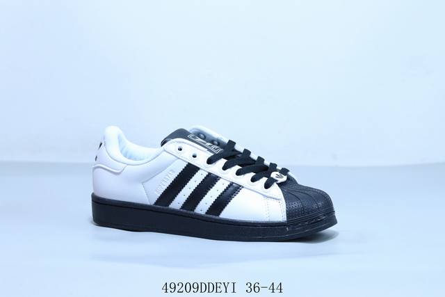 阿迪达斯Adidas三叶草 Originals Superstar 贝壳头系列低帮经典百搭休闲运动板鞋黑白 49209Ddeyi 36-44
