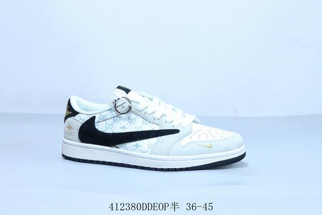 乔丹Air Jordan 1 Low Aj1 乔1低帮复古文化休闲运动篮球鞋 倒勾 古驰 货号 Sj2068-106 412380Ddeop半 36-45