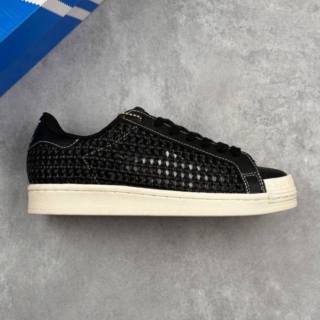 本地 核心私 阿迪达斯Adidas三叶草 Lv联名款 Originals Superstar贝壳头 镂空皮面编织系列 低帮经典百搭休闲运动板鞋 原装头层材料 用
