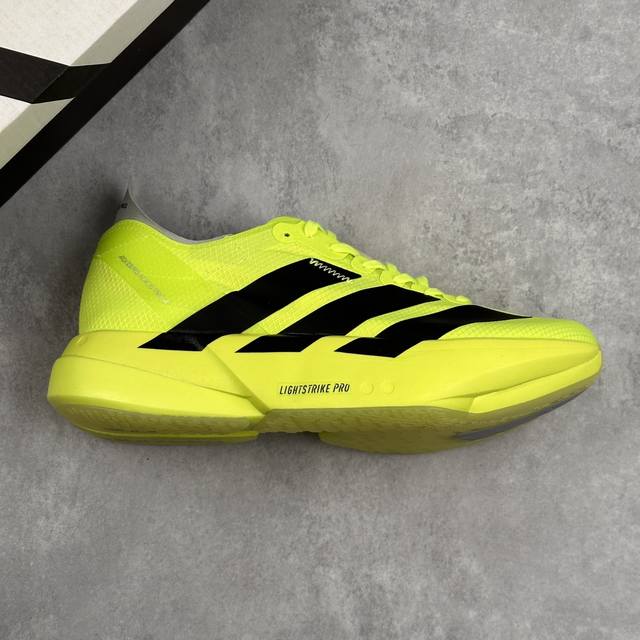 本地 核心私 公司级全掌碳板Adidas Adizero Adios Pro 4 M马拉松飞线贾卡轻质透气休闲运动跑步鞋 采用双层透气网纱 Flywire动态飞