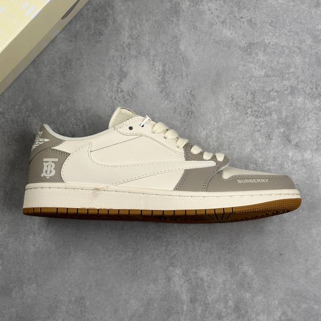 本地 核心私 Air Jordan 1 Low Og Sp 巴宝莉联名-米白灰 周年高端定制 低帮休闲板鞋 #定制鞋盒 大厂纯原品质出货 超高清洁度 皮料切割干