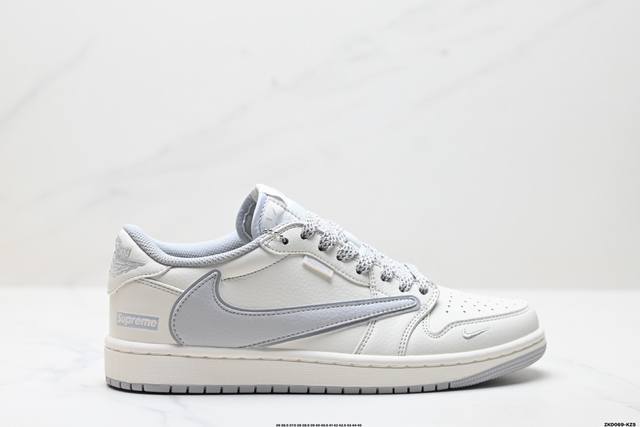 公司级Aj1倒勾Travis Scott X Air Jordan 1 ” Reverse Mocha “ Aj1乔1 Ts 闪电 联名倒钩 低帮文化篮球鞋 完