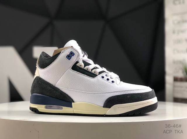乔丹 Air Jordan 3 Retro Aj3 乔3 复古休闲运动文化篮球鞋。 首次使用经典传神Jump Man Logo 并创新使用后掌可视气垫。清爽有余