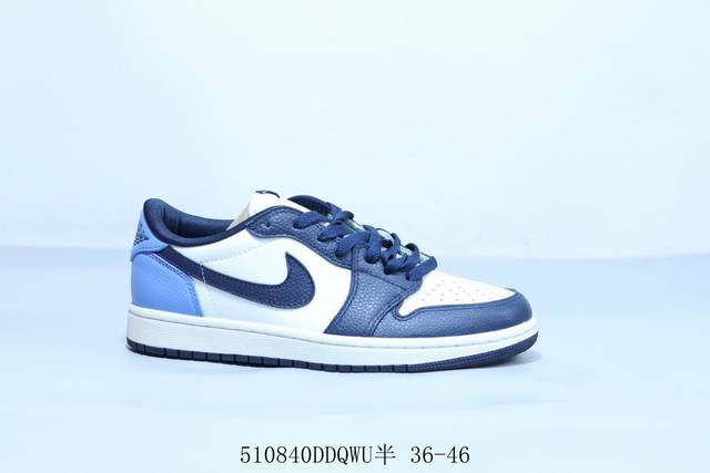 乔丹Air Jordan 1 Low Aj1 乔1低帮复古文化休闲运动篮球鞋 白蓝 货号 Cz0790-400 510840Ddqwu半 36-46