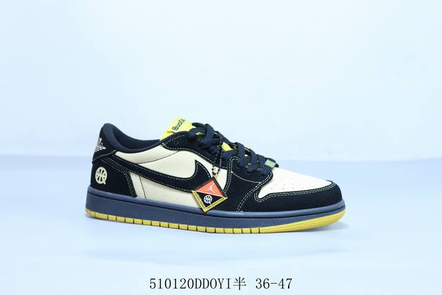乔丹Air Jordan 1 Low Aj1 乔1低帮复古文化休闲运动篮球鞋 黑黄 货号 Ib8836-007 510 Ddoyi半 36-47