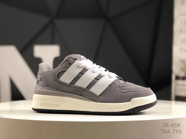 阿迪达斯 Adidas Originals Forum 0 Cl 三叶草低帮 复古潮流休闲面包鞋 生生不息的经典之作，短绒麂皮面料，质感满满。 加厚了中底，提供