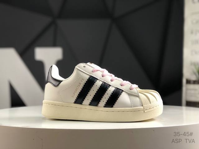 公司级带半码 阿迪达斯 Adidas三叶草 Originals Superstars”White Red Laceless贝壳头弹力带鞋舌经典百搭休闲运动板鞋货