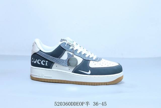 耐克 Nike Air Force 1 Af1耐克 低帮 空军一号休闲板鞋 古驰 货号 Df0188-058 520 Ddeop半 36-45