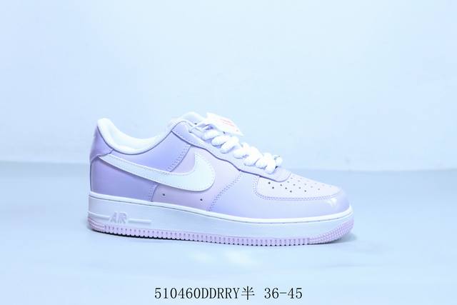 耐克 Nike Air Force 1 Af1耐克 低帮 空军一号休闲板鞋 白紫 货号 Hv9405-500 510460Ddrry半 36-45