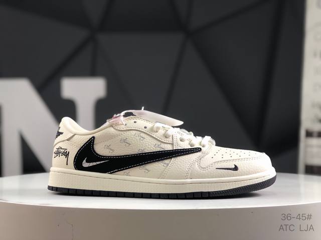 公司级带半码 耐克 Aj1倒勾Travis Scott X Air Jordan 1 ” Reverse Mocha “ Aj1乔1 Ts 闪电 联名倒钩 低帮