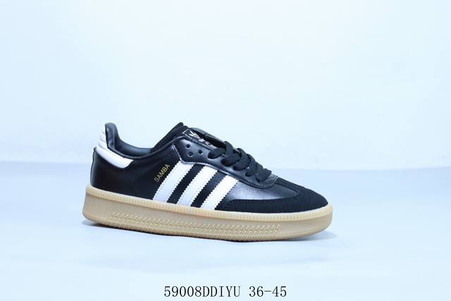 阿迪达斯三叶草Adidas Originals Samba Vegan Og”Spd“桑巴舞系列绅士德训足球风百搭低帮休闲运动板鞋 货号 Ie1379 5900