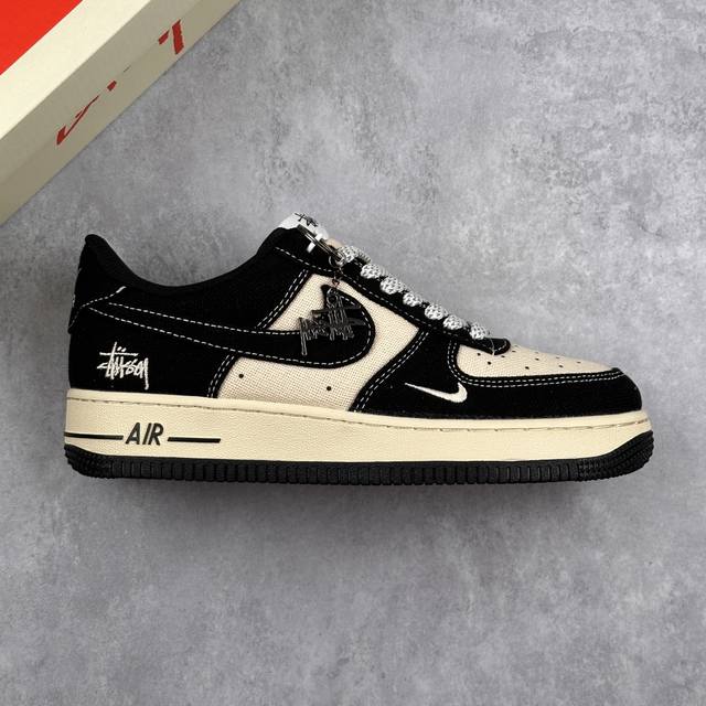 本地 核心私 Nike Air Force 1'07 Low 斯图西联名 米黑棉麻 空军一号低帮休闲板鞋 #原楦头原纸板 原装鞋盒 定制五金配件 内置全掌气垫