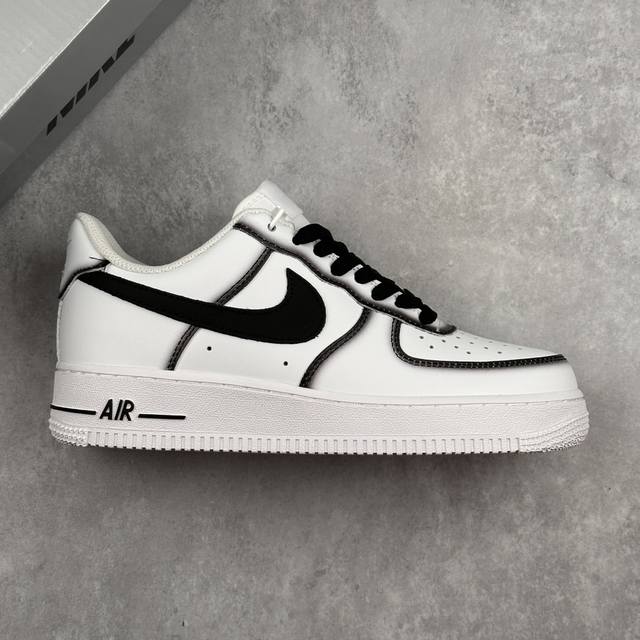本地 核心私 Nike Air Force 1'07 Low 黑色边界 白底黑钩 空军一号低帮休闲板鞋 #原楦头原纸板 原装鞋盒 定制五金配件 内置全掌气垫 原