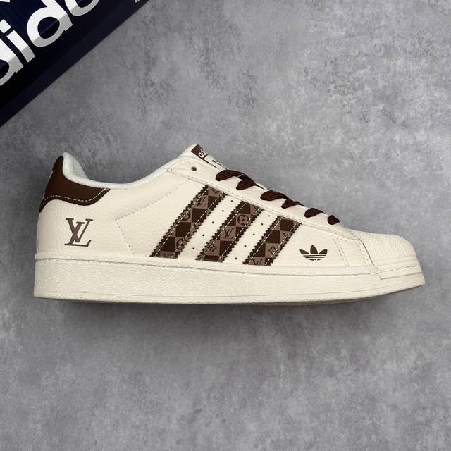 本地 核心私 Louis Vuitton X Adidas Original Gazelle Indoor 路易威登Lv X 阿迪达斯 低帮 联名米白棕 贝壳头