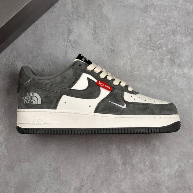 本地 核心私 Nike Air Force 1 '07 Low 北面联名--猪八白灰 高端定制 低帮休闲板鞋 定制鞋盒 大厂纯原品质出货 超高清洁度 皮料切割干