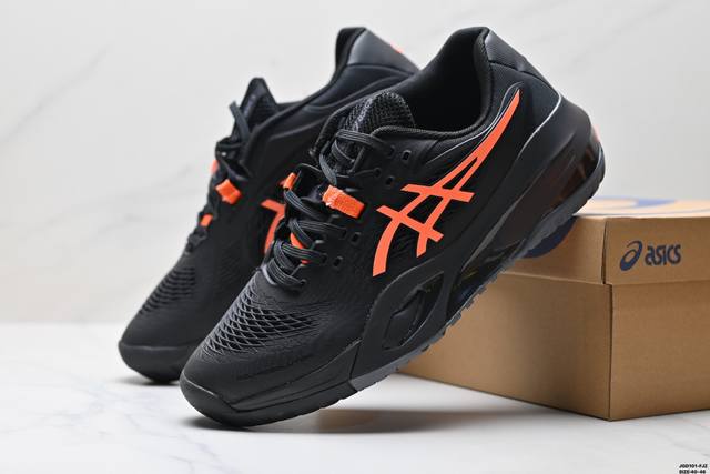 公司级Asics Gel-Resolution X 亚瑟士 专业网球鞋 没有鞋骨的设计 这是一种创新技术 它让脚底在每一次着地时都能感受到柔软而充足的缓冲 就像