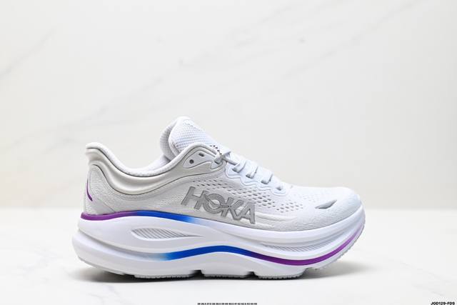 公司级Hoka One One Bondi 9 复古舒适防滑耐磨 低帮 山地户外跑步鞋 货号:1162012 尺码:36 36.5 37.5 38 38.5 3