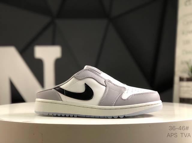 真标带半码 耐克 Nike Air Jordan 1 Low Gs Aj1乔丹一代低帮经典 半拖 复古文化休闲运动篮球鞋 货号:Fj1214-004 尺码:如图