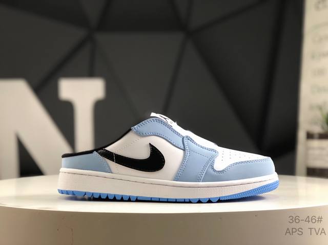 真标带半码 耐克 Nike Air Jordan 1 Low Gs Aj1乔丹一代低帮经典 半拖 复古文化休闲运动篮球鞋 货号:Fj1214-400 尺码:如图
