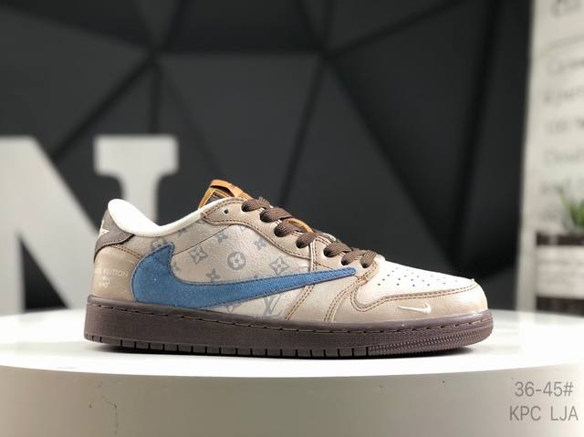 公司级带半码 耐克 Travis Scott X Fragment Design X Air Jordan 1 Low Og Sp Aj1 乔1 低帮文化休闲板