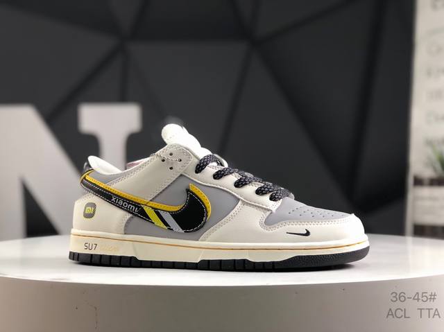 真标带半码 耐克 小米 Su7 米黄 Nike Air Jordan 1 Low Og Sp Aj1 乔1 低帮潮流运动休闲板鞋。Aj1 低帮拼接 完美版型真头