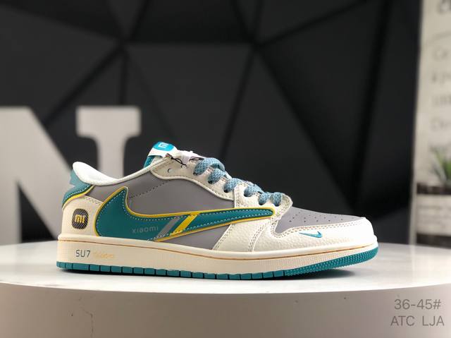 公司级带半码 耐克 小米 Nike Air Jordan 1 Low Og Sp Aj1 乔1 低帮潮流运动休闲板鞋。Aj1 低帮拼接 完美版型真头层牛皮# 内