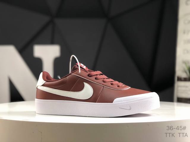 真标带半码 耐克 Nike Court Shot 男女子运动鞋春季透气轻便经典白昼 潮流 嘻哈 百搭 防滑 低帮 板鞋 拒绝沉闷黑白 质感满满的皮革鞋面，搭配标