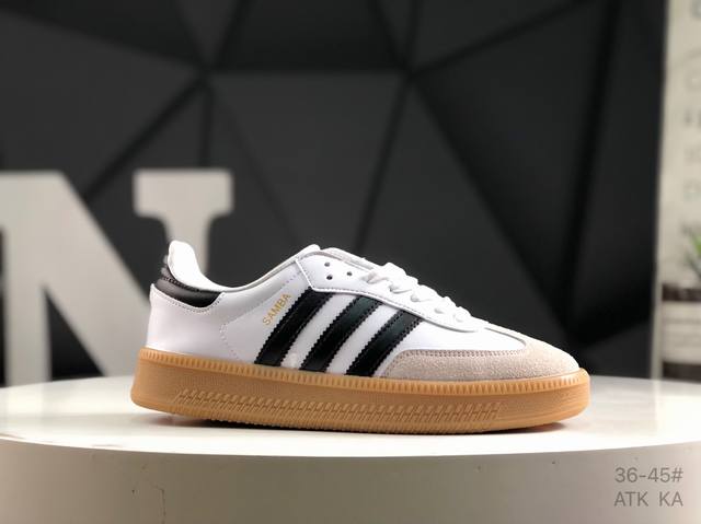 真标带半码 阿迪达斯 Adidas Samba Xlg 低帮厚底运动板鞋环保海玻璃鞋垫 外置加厚耐磨橡胶大底！ 货号：Ie1377 尺码：如图所示 Atk Ka