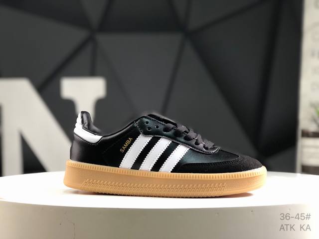 真标带半码 阿迪达斯 Adidas Samba Xlg 低帮厚底运动板鞋环保海玻璃鞋垫 外置加厚耐磨橡胶大底！ 货号：Ie1379 尺码：如图所示 Atk Ka