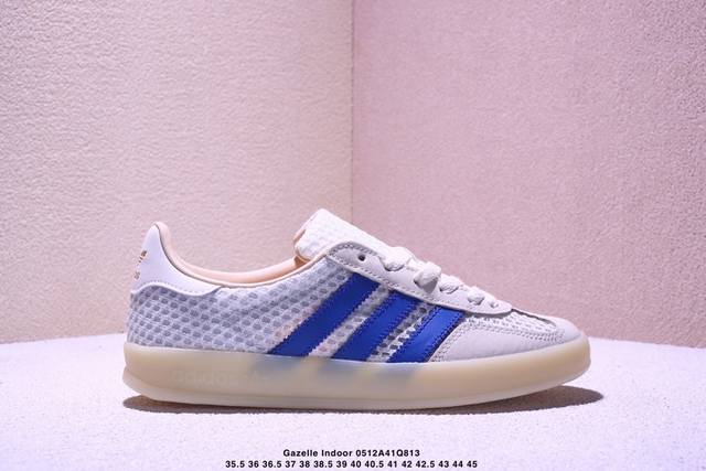 真标Adidas Originals Gazelle Indoor 三叶草休闲防滑耐磨低帮板鞋 尺码:36 36.5 37 38 38.5 39.5 40 40