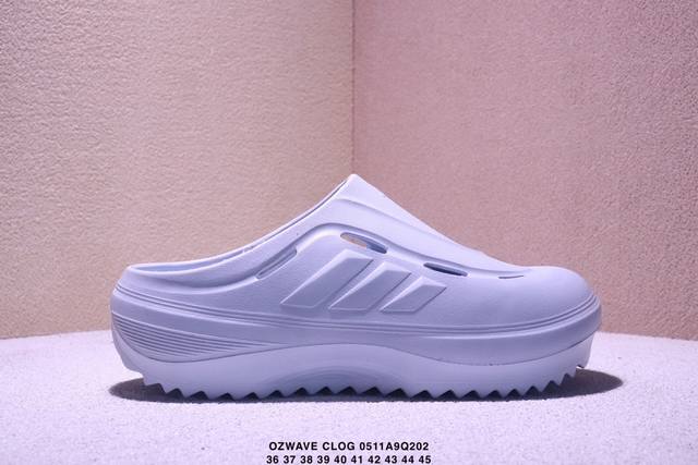 新品实拍 公司级Adidas 阿迪达斯Ozwave Clog Ozeave Clog 百搭舒适防磨防滑包头拖鞋 货号：Jr6756 尺码：36 37 38 39