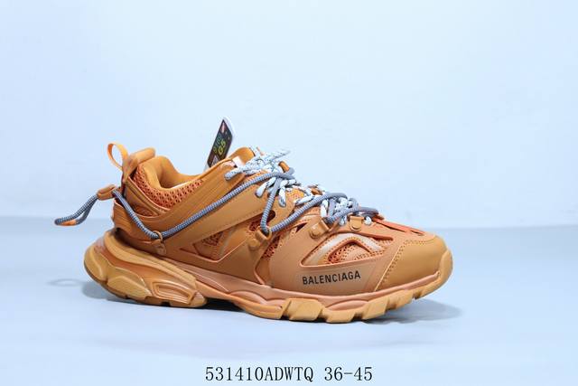巴黎世家3.0 三代户外概念鞋 Balenciaga Sneaker Tess S.Gomma Maille White Orange 纯原版本 531 Adw
