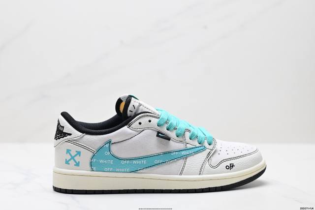 公司级Aj1倒勾Travis Scott X Air Jordan 1 ” Reverse Mocha “ Aj1乔1 Ts 闪电 联名倒钩 低帮文化篮球鞋 完