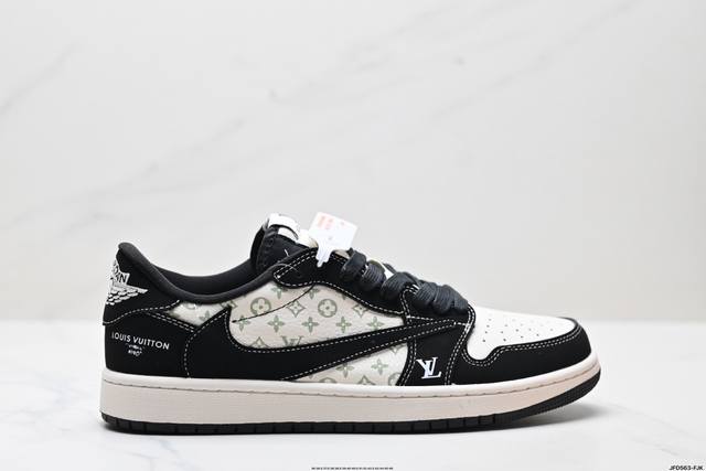 公司级Aj1倒勾Travis Scott X Air Jordan 1 ” Reverse Mocha “ Aj1乔1 Ts 闪电 联名倒钩 低帮文化篮球鞋 完