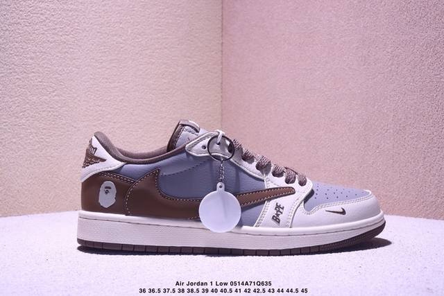 海外爆款限量发售！公司级 Travis Scott X Fragment Design X Jordan Air Jordan 1 Low Og Sp Lv联名