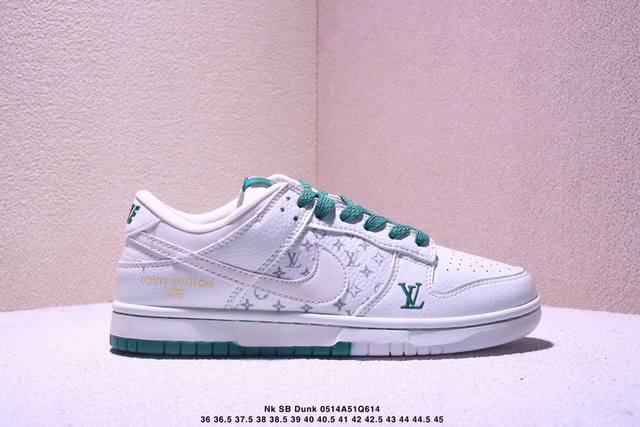 nk Sb Dunk Low Lv联名---白绿双色大底周年高端定制 低帮休闲板鞋 #高端定制鞋盒 大厂纯原品质出货 超高清洁度 皮料切割干净无任何毛边 细节完