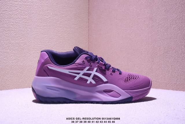 公司级Asics Gel-Resolution X 亚瑟士 专业网球鞋 没有鞋骨的设计 这是一种创新技术 它让脚底在每一次着地时都能感受到柔软而充足的缓冲 就像