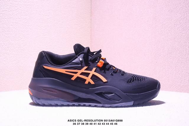 公司级Asics Gel-Resolution X 亚瑟士 专业网球鞋 没有鞋骨的设计 这是一种创新技术 它让脚底在每一次着地时都能感受到柔软而充足的缓冲 就像