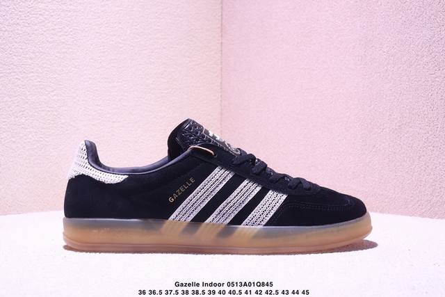 真标Adidas Originals Gazelle Indoor 三叶草休闲防滑耐磨低帮板鞋 尺码:36 36.5 37 38 38.5 39.5 40 40