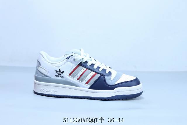 adidas Forum Low Cl 三叶草低邦 经典魔术贴复古板鞋 男女潮流头层皮休闲鞋 货号 J P12960 511230Adqqt半 36-44