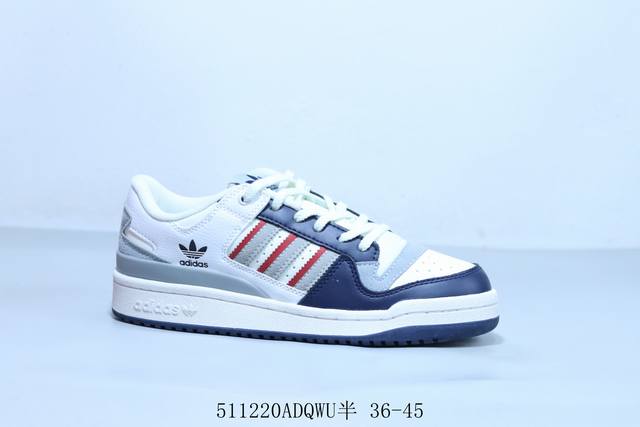 adidas Forum Low Cl 三叶草低邦 经典魔术贴复古板鞋 男女潮流头层皮休闲鞋 货号 J P12960 511220Adqwu半 36-45