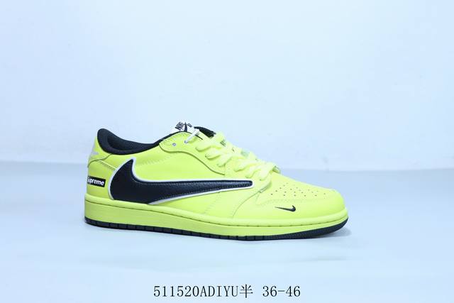 乔丹Air Jordan 1 Low Aj1 黑黄倒勾 乔1低帮复古文化休闲运动篮球鞋 货号 Dm7866-002 511520Adiyu半 36-46