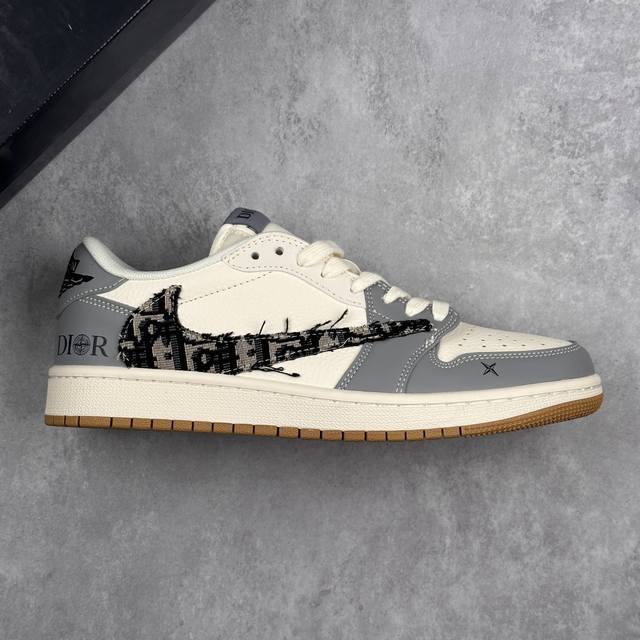 本地 核心私 Travis Scott X Nike Air Jordan 1 Low X Dior Air Jordan 1 Low 反转灰白黑满天星倒钩 低