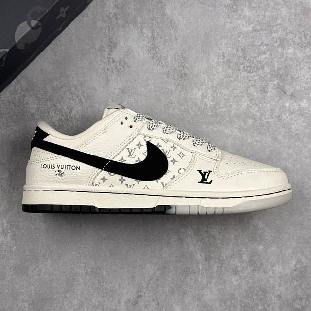 本地 核心私 Nk Sb Dunk Low Lv联名米白黑布 3M反光鞋带 周年高端定制 低帮休闲板鞋 #高端定制鞋盒 大厂纯原品质出货 超高清洁度 皮料切割干