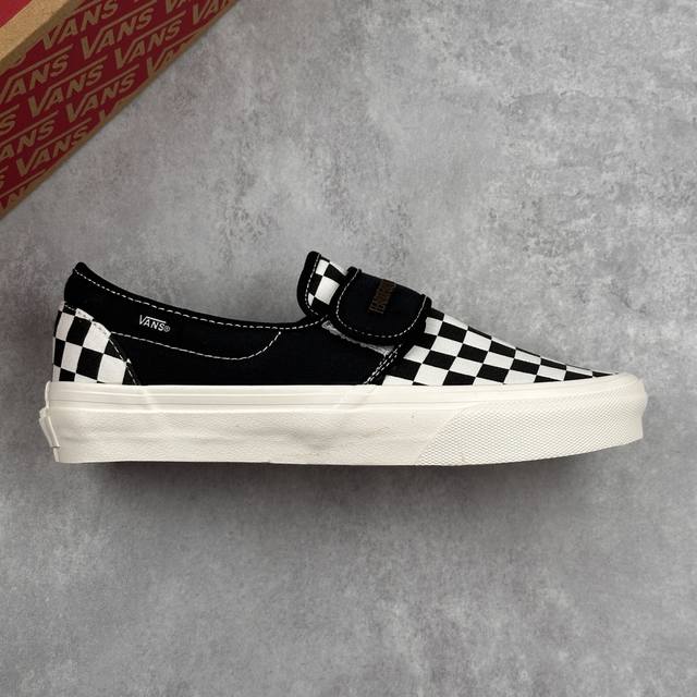 本地 核心私 Fear Of Fog X Vans Slip-On 47 V Dx Fog高街棋盘格懒人魔术贴一脚蹬帆布鞋 货号：Vn0A3J9Fpzr T1S